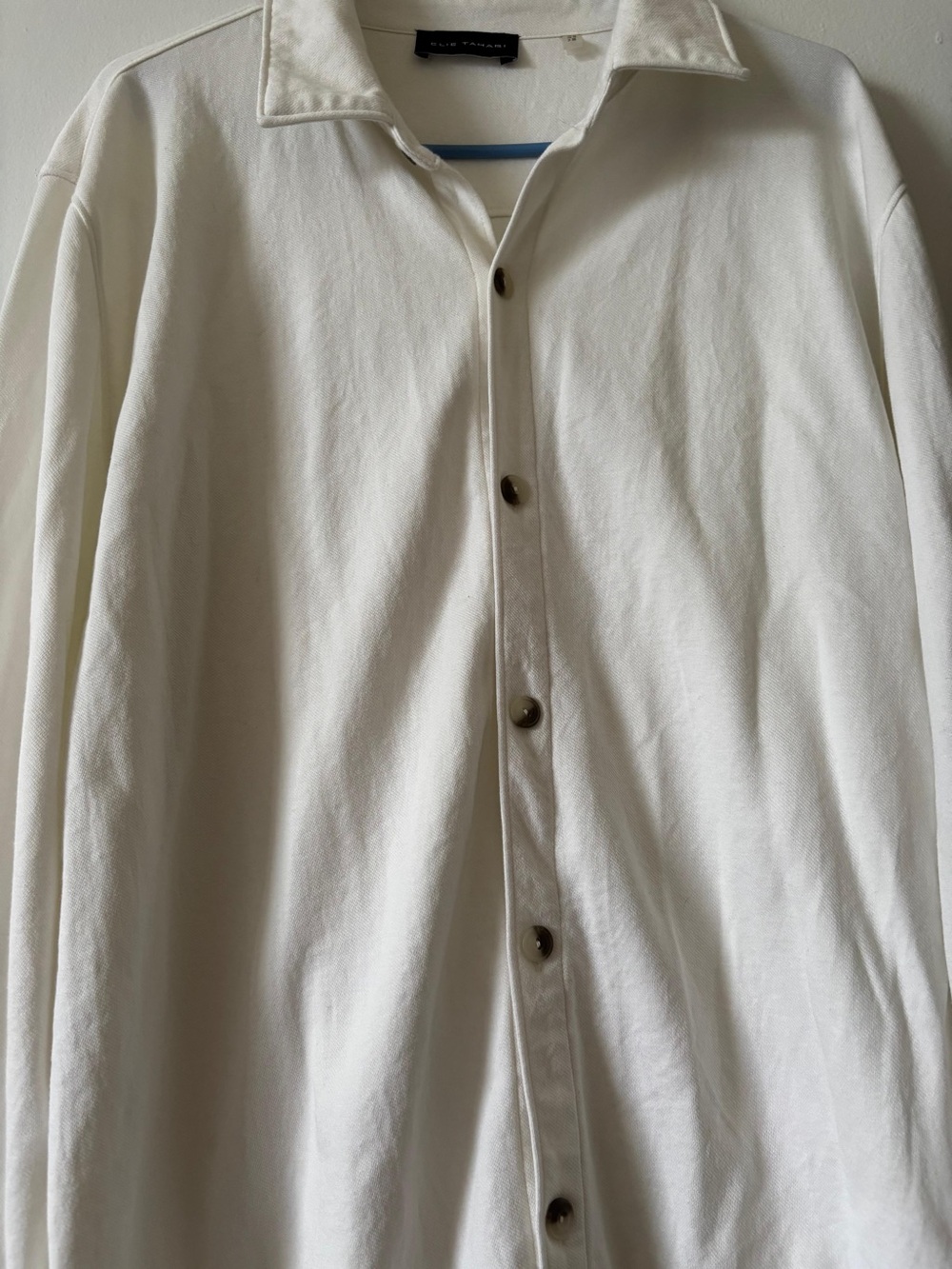 Elie Tahari Cream Button-Front Dress Shirt
